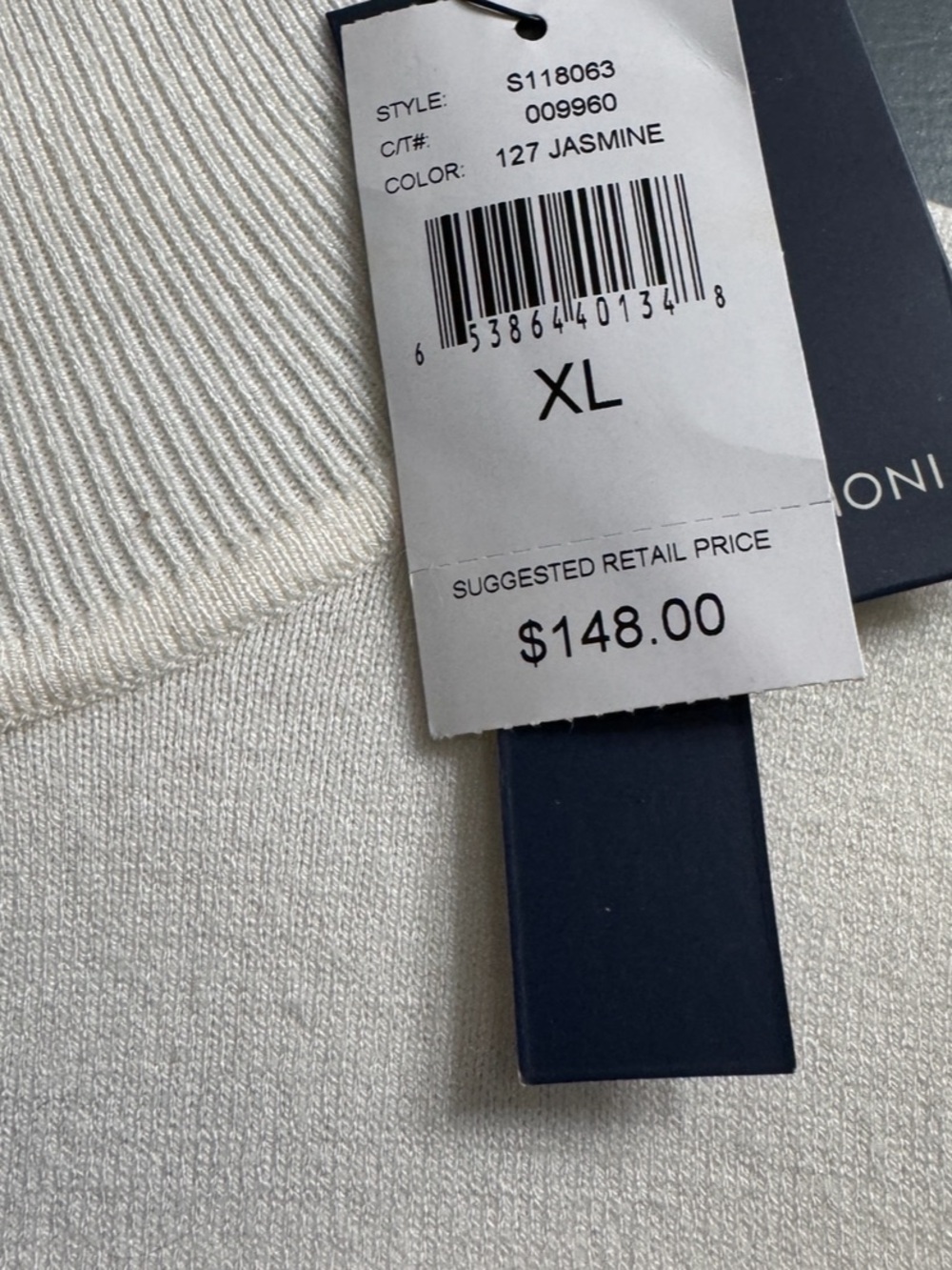 NWT Magaschoni Ivory White Sleeveless Turtleneck Sweater XL Preppy - Picture 4 of 5